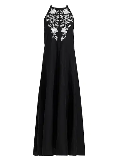 Kobi Halperin Women's Regina Embroidered Midi-Dress - Black - Size XL | Thumbnail 1