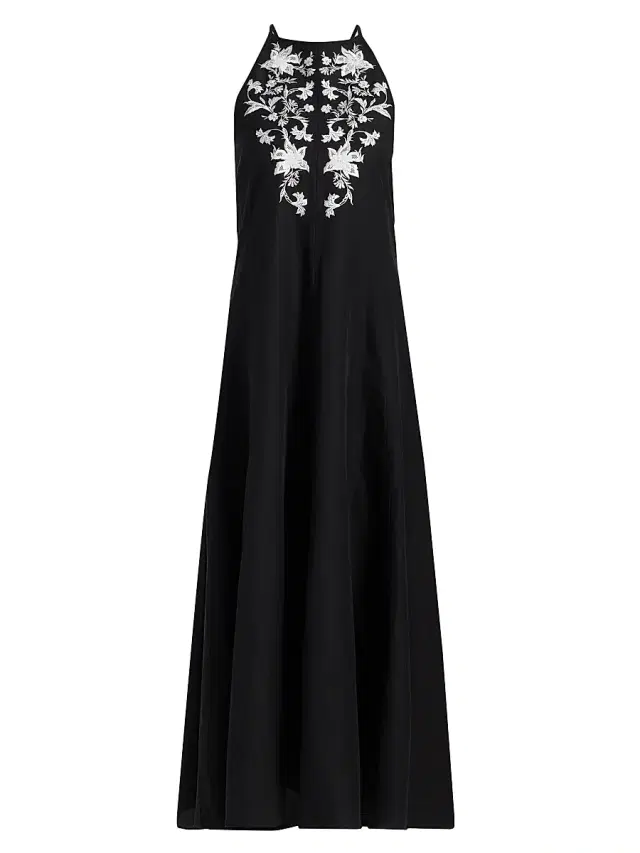 Kobi Halperin Women's Regina Embroidered Midi-Dress - Black