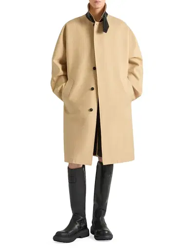 Givenchy Men's Car Coat in Cotton with Checked Reverse | Thumbnail 2