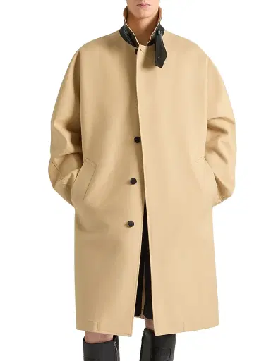 Givenchy Men's Car Coat in Cotton with Checked Reverse | Thumbnail 3