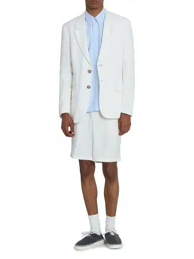 AMI PARIS Men's Notch Lapel Linen-Blend Single-Breasted Blazer | Thumbnail 2 AMI PARIS Men's Notch Lapel Linen-Blend Single-Breasted Blazer | Thumbnail 2
