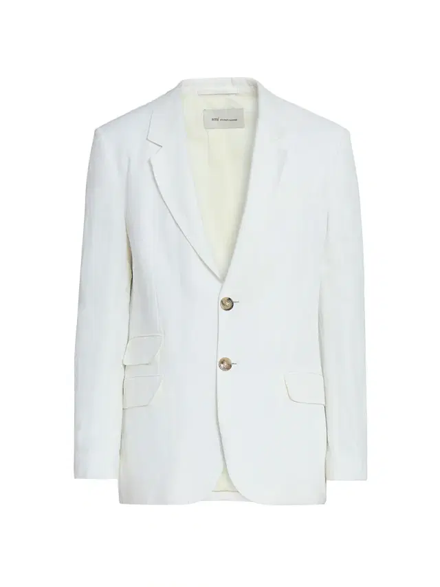 Men's Notch Lapel Linen-Blend Single-Breasted Blazer - Blanc Creme
