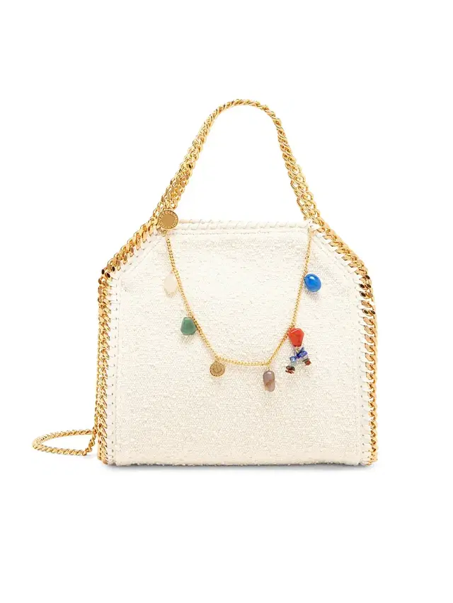 Stella McCartney Women's Falabella Mini Charm-Embellished Top Handle Bag - Natural