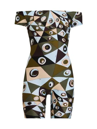 Pucci Women's L'Alba Printed Jumpsuit - Khaki Blue | Thumbnail 1 Pucci Women's L'Alba Printed Jumpsuit - Khaki Blue | Thumbnail 1