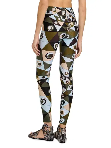 Pucci Women's L'Alba Printed Mid-Rise Leggings - Khaki Blue | Thumbnail 5 Pucci Women's L'Alba Printed Mid-Rise Leggings - Khaki Blue | Thumbnail 5