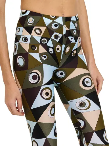 Pucci Women's L'Alba Printed Mid-Rise Leggings - Khaki Blue | Thumbnail 6 Pucci Women's L'Alba Printed Mid-Rise Leggings - Khaki Blue | Thumbnail 6