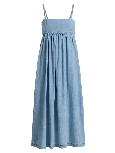 Ba&sh Women's Luigia Chambray Midi-Dress - Light Used Blue | Thumbnail 1