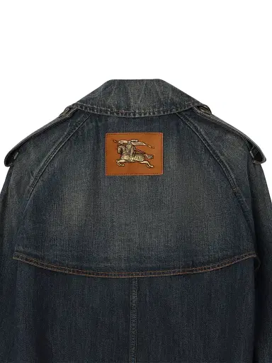Burberry Women's Mayfair Denim Crop Trench Jacket - Mid Blue - Size 14 | Thumbnail 4 Burberry Women's Mayfair Denim Crop Trench Jacket - Mid Blue - Size 14 | Thumbnail 4