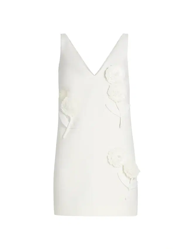 Self-Portrait Women's Paillette-Embellished Flower-Appliqué Minidress - White