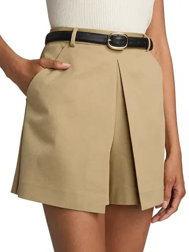 Self-Portrait Women's Gaberdine Belted Skort | Thumbnail 6 Self-Portrait Women's Gaberdine Belted Skort | Thumbnail 6