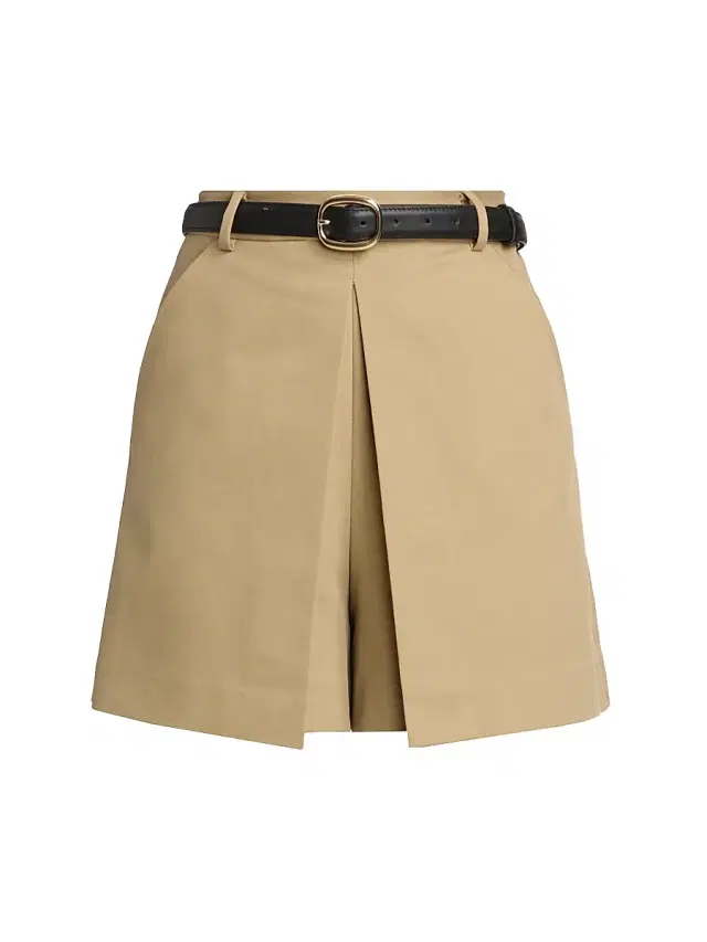Women's Gaberdine Belted Skort - Beige