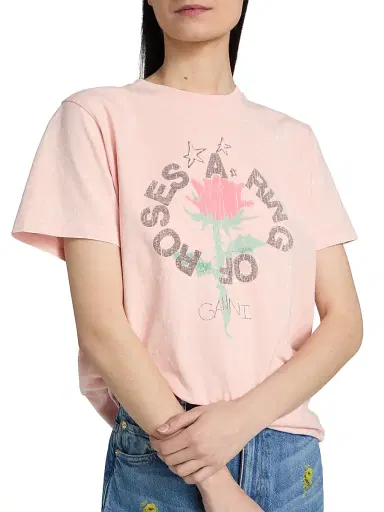 Ganni Women's Jersey Logo Oversized T-Shirt - Peach - Size XL | Thumbnail 6 Ganni Women's Jersey Logo Oversized T-Shirt - Peach - Size XL | Thumbnail 6