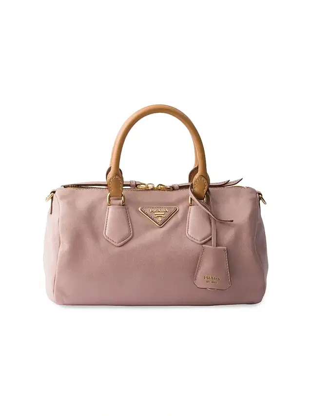 Women's Leather Top-Handle Bag - Beige