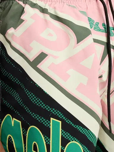 Palm Angels Men's Racing Drawstring Swim Shorts - Pink Green | Thumbnail 6