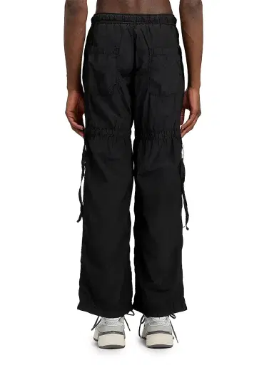Palm Angels Men's Curved Logo Drawstring Cargo Pants - Black Off White - Size 38 | Thumbnail 4 Palm Angels Men's Curved Logo Drawstring Cargo Pants - Black Off White - Size 38 | Thumbnail 4