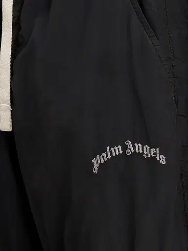 Palm Angels Men's Curved Logo Drawstring Cargo Pants - Black Off White - Size 38 | Thumbnail 5 Palm Angels Men's Curved Logo Drawstring Cargo Pants - Black Off White - Size 38 | Thumbnail 5