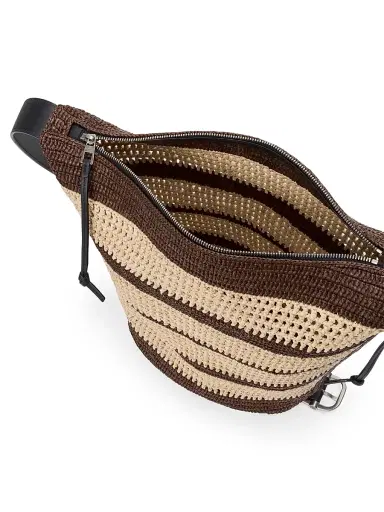 Loewe Men's x Paula's Ibiza Medium Loop Raffia Bucket Bag - Chocolate Natural | Thumbnail 4 Loewe Men's x Paula's Ibiza Medium Loop Raffia Bucket Bag - Chocolate Natural | Thumbnail 4