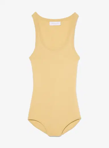 Michael Kors Collection Stretch Cashmere Blend Bodysuit in Yellow | Thumbnail 4 Michael Kors Collection Stretch Cashmere Blend Bodysuit in Yellow | Thumbnail 4