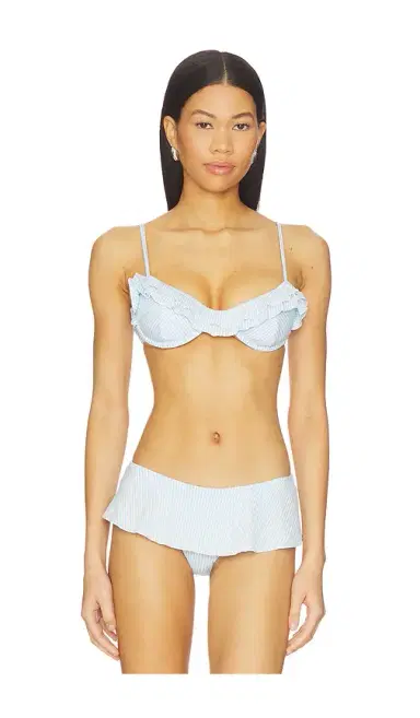 Frankies Bikinis Venus Seersucker Top | Thumbnail 1 Frankies Bikinis Venus Seersucker Top | Thumbnail 1