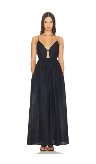 susana monaco Solid Linen Empire Waist Dress | Thumbnail 1
