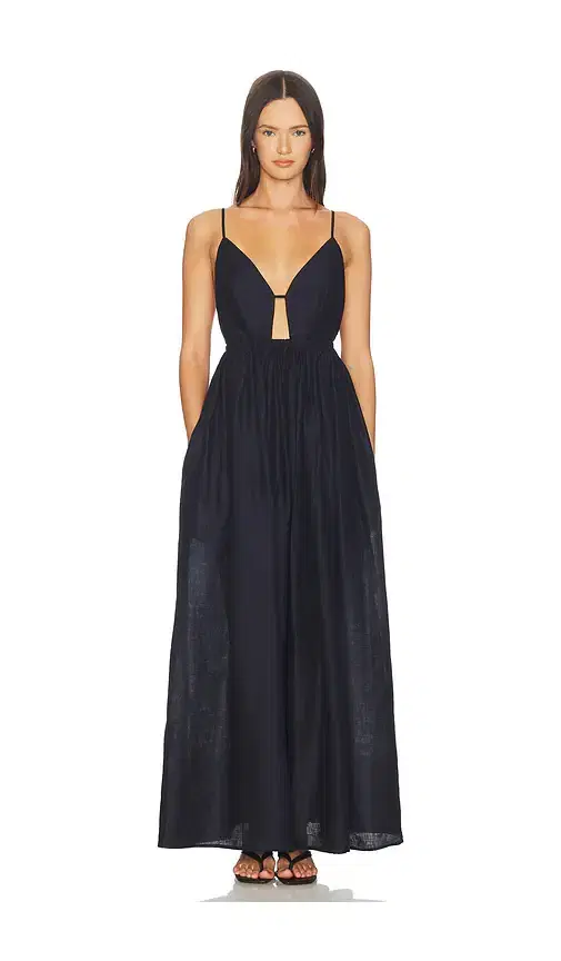 Susana Monaco Solid Linen Empire Waist Dress