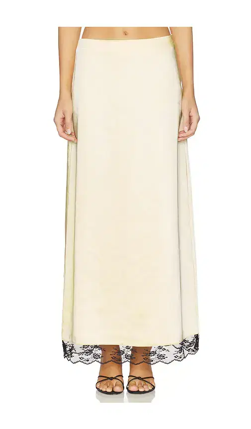 x REVOLVE Rena Satin And Lace Skirt