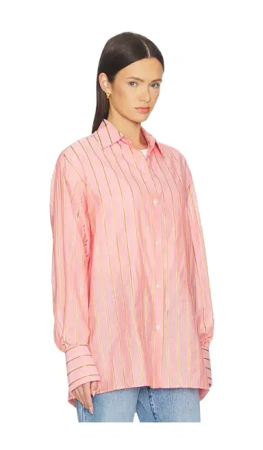 RENGGLI Stripe Boxy Long Sleeve Button Up | Thumbnail 2