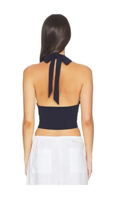 susana monaco Deep Halter Tie Top | Thumbnail 3 susana monaco Deep Halter Tie Top | Thumbnail 3