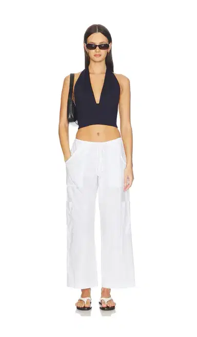 susana monaco Deep Halter Tie Top | Thumbnail 4 susana monaco Deep Halter Tie Top | Thumbnail 4