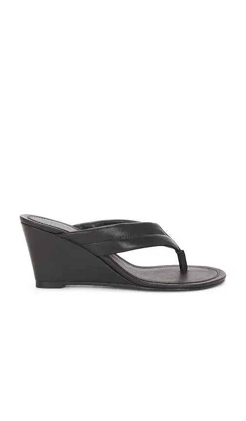 St. Agni Stitch Detail Thong Wedge Sandal