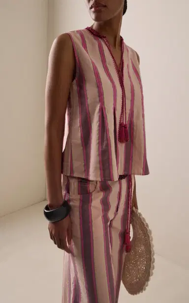 Ilio Nema Tzimi Striped Cotton Top | Thumbnail 2