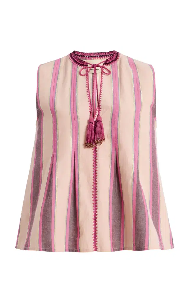 Ilio Nema Tzimi Striped Cotton Top