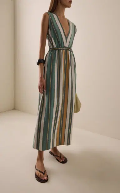 Ilio Nema Eirene Striped Cotton-Blend Maxi Dress | Thumbnail 2 Ilio Nema Eirene Striped Cotton-Blend Maxi Dress | Thumbnail 2
