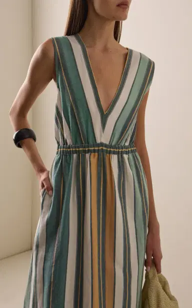 Ilio Nema Eirene Striped Cotton-Blend Maxi Dress | Thumbnail 3 Ilio Nema Eirene Striped Cotton-Blend Maxi Dress | Thumbnail 3
