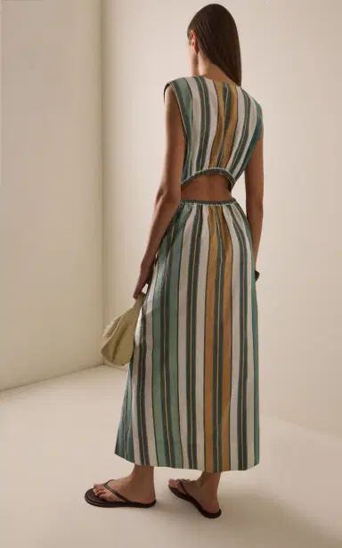 Ilio Nema Eirene Striped Cotton-Blend Maxi Dress | Thumbnail 4 Ilio Nema Eirene Striped Cotton-Blend Maxi Dress | Thumbnail 4