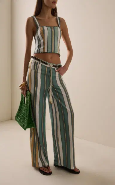 Ilio Nema Jupiter Striped Cotton-Blend Cropped Top | Thumbnail 3 Ilio Nema Jupiter Striped Cotton-Blend Cropped Top | Thumbnail 3