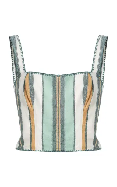 Ilio Nema Jupiter Striped Cotton-Blend Cropped Top | Thumbnail 1 Ilio Nema Jupiter Striped Cotton-Blend Cropped Top | Thumbnail 1