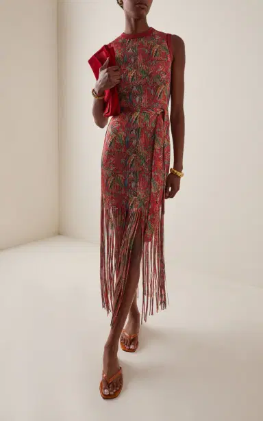 Etro Fringed Paisley Knit Maxi Dress | Thumbnail 2