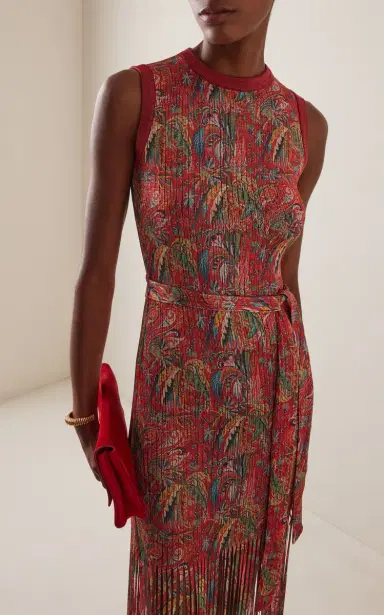 Etro Fringed Paisley Knit Maxi Dress | Thumbnail 3