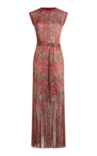 Etro Fringed Paisley Knit Maxi Dress | Thumbnail 5