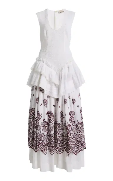 ALÉMAIS Bobby Embroidered Cotton Midi Dress | Thumbnail 1