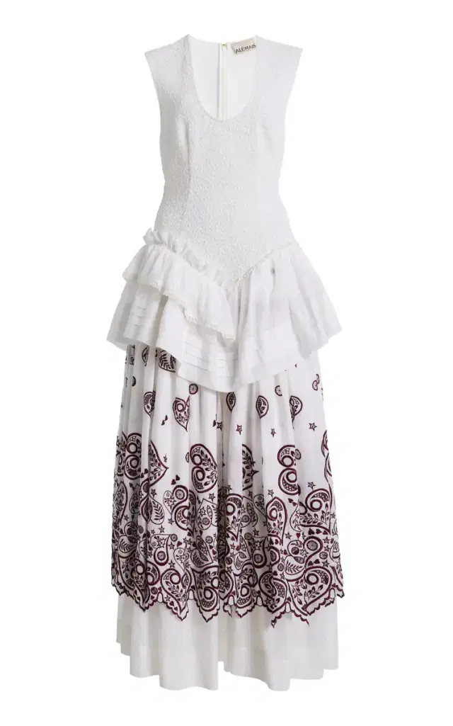ALÉMAIS Bobby Embroidered Cotton Midi Dress