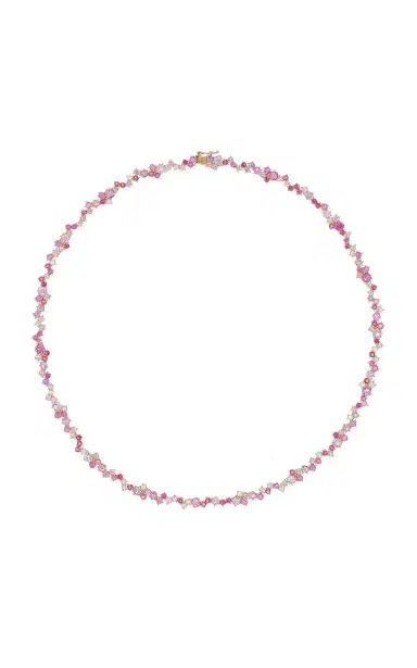 Sydney Evan Gold Diamond And Pink Sapphire Cocktail Eternity Necklace | Thumbnail 4 Sydney Evan Gold Diamond And Pink Sapphire Cocktail Eternity Necklace | Thumbnail 4