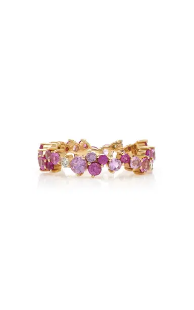 Sydney Evan Gold Diamond And Pink Sapphire Cocktail Eternity Ring | Thumbnail 1 Sydney Evan Gold Diamond And Pink Sapphire Cocktail Eternity Ring | Thumbnail 1
