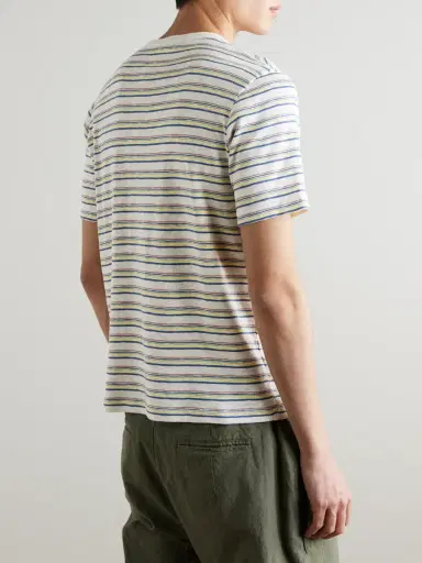 Folk Striped Organic Cotton-Jersey T-Shirt - Men | Thumbnail 3