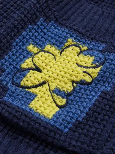 Folk Embroidered Waffle-Knit Cardigan - Men | Thumbnail 4 Folk Embroidered Waffle-Knit Cardigan - Men | Thumbnail 4