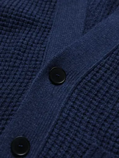 Folk Embroidered Waffle-Knit Cardigan - Men | Thumbnail 5 Folk Embroidered Waffle-Knit Cardigan - Men | Thumbnail 5