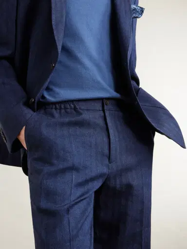 MR P. James Tapered Herringbone Linen-Blend Suit Trousers - Men | Thumbnail 5 MR P. James Tapered Herringbone Linen-Blend Suit Trousers - Men | Thumbnail 5