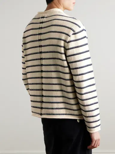 Folk Striped Cotton Sweater - Men | Thumbnail 3