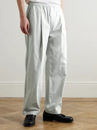 Folk Straight-Pleated Cotton-Blend Seersucker Trousers - Men | Thumbnail 3 Folk Straight-Pleated Cotton-Blend Seersucker Trousers - Men | Thumbnail 3